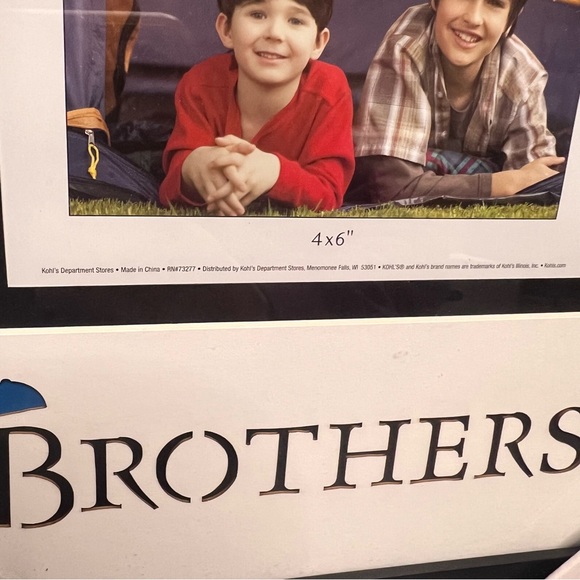 New Home Studios Brothers Picture Frame Black Frame Gray & Blue Hat 9.25x9.25” - Picture 2 of 4